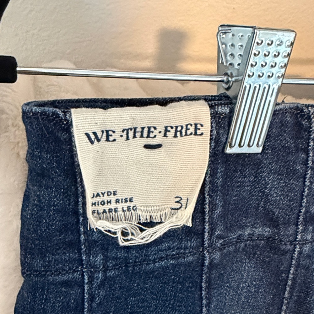 We The Free Dark Blue High-Rise Flare Jeans - Picture 8 of 9